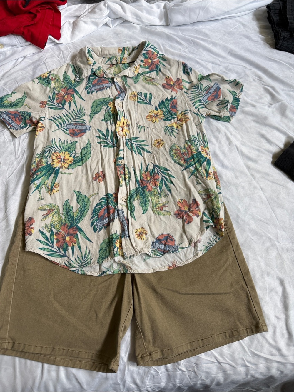Volcom Cream Tropical Floral Button-Down Shirt - Kids